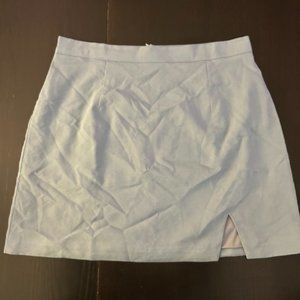 Princess Polly Mini Skirt with Slit Size 12 Light Blue